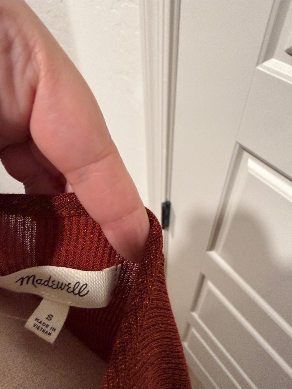 Madewell Rust Metallic Ruffle Tank Top - Picture 4 of 5